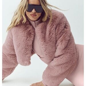 Alo Faux Fur Chic Cropped Jacket